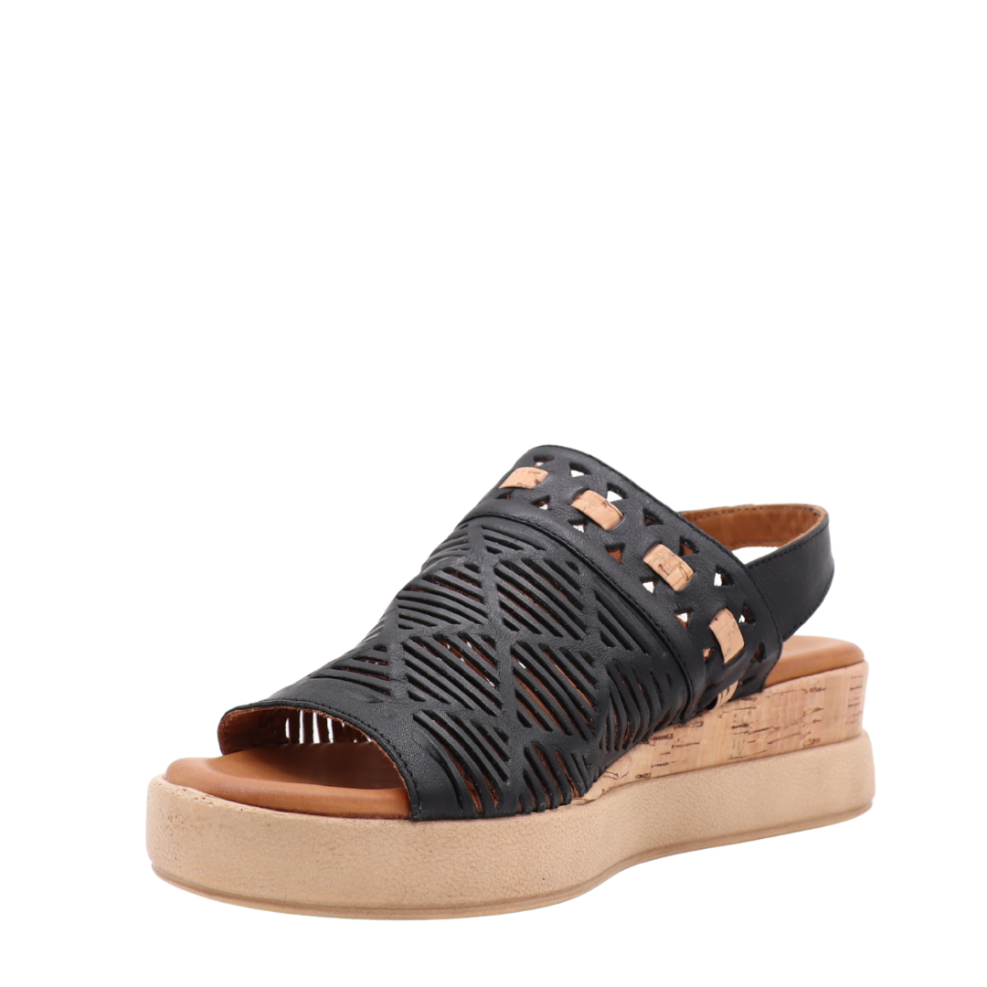 Sandale Plateforme Edna – Cuir Ajouré & Style Contemporain