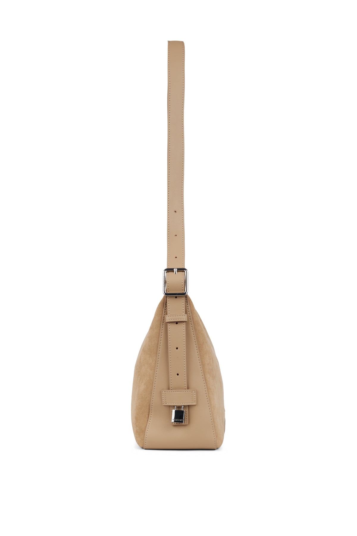 Le Audrey - Sac à main 2-en-1 en suède vegan beige