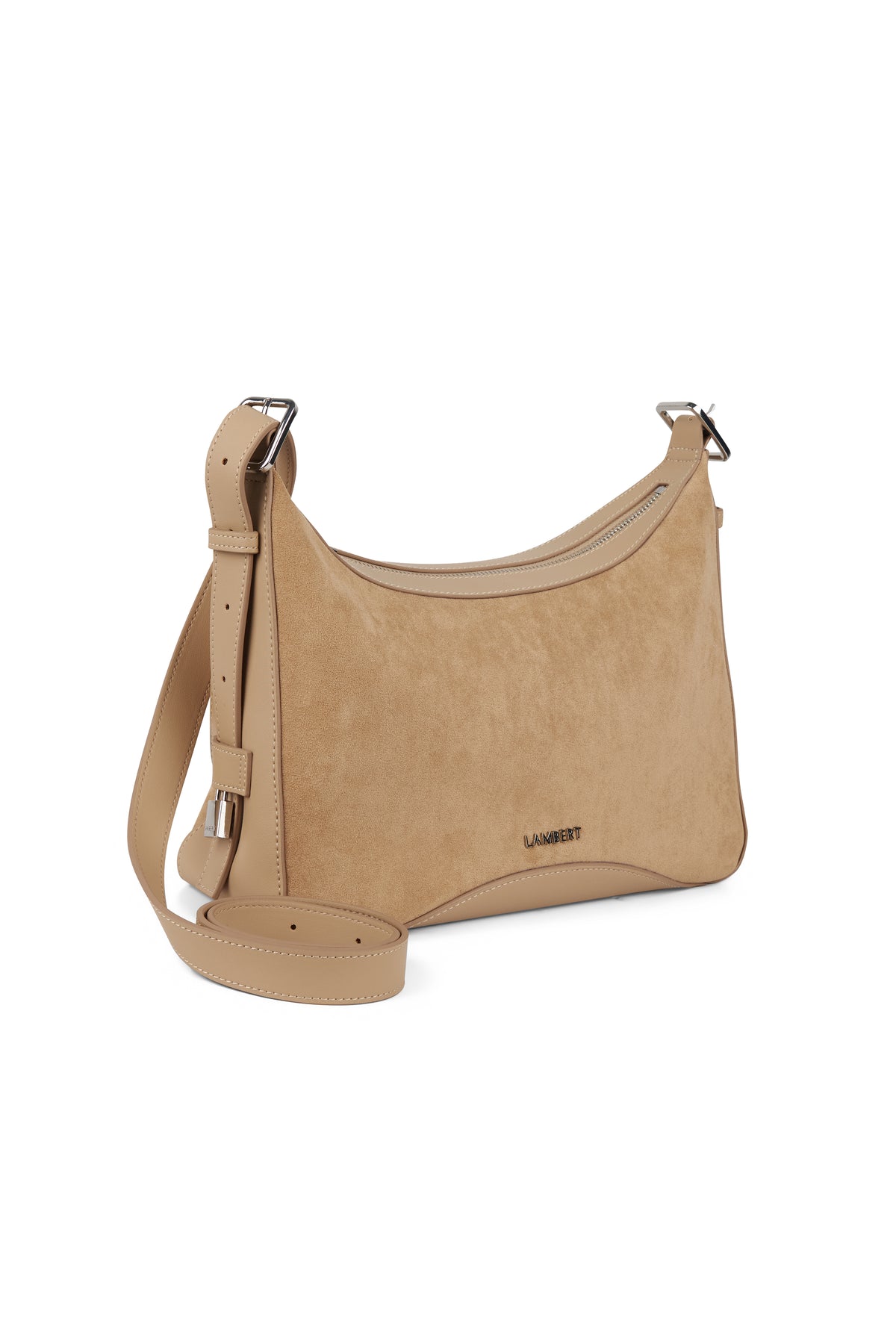 Le Audrey - Sac à main 2-en-1 en suède vegan beige