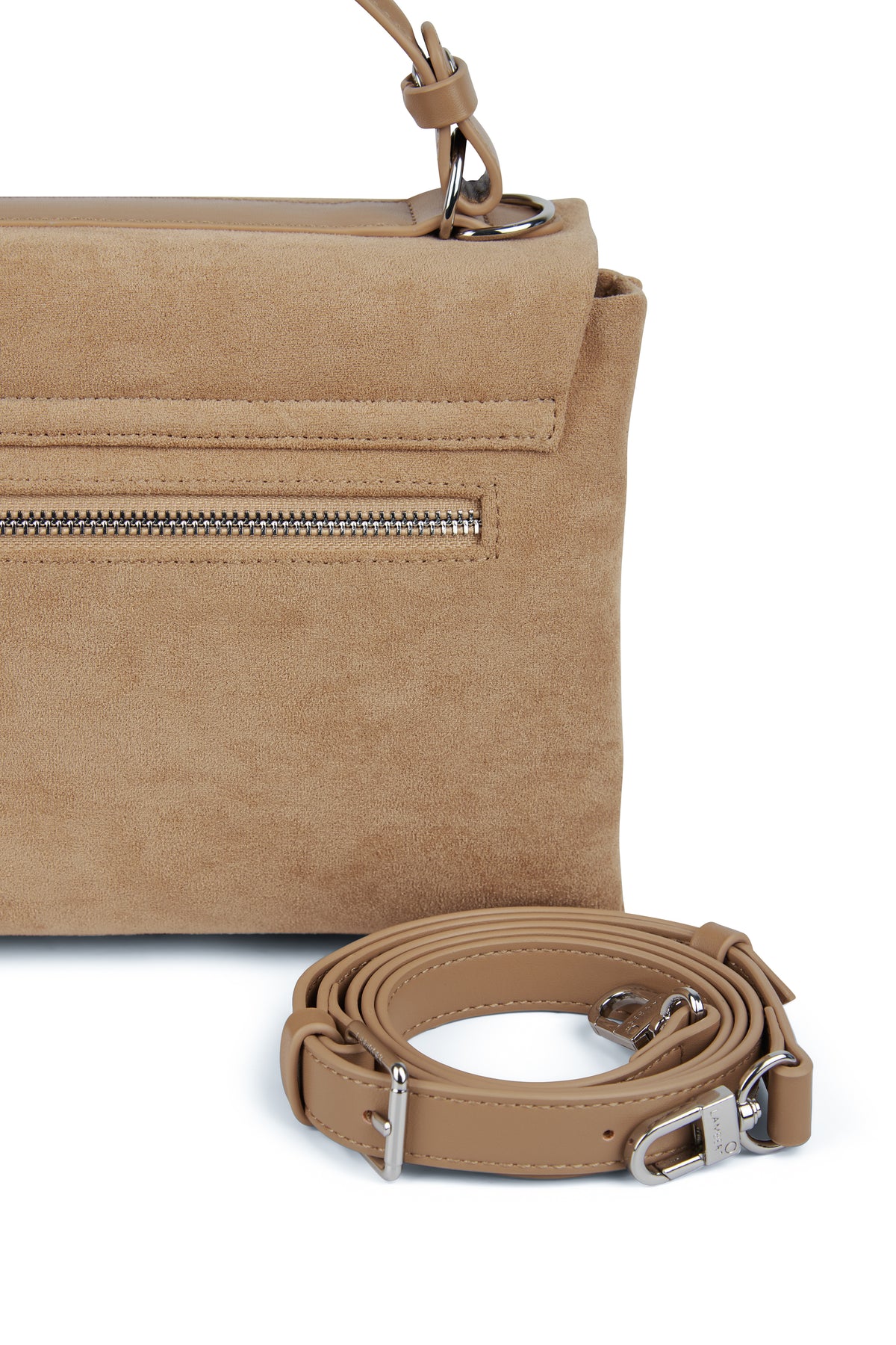 Le Freya- Sac à main 2-en-1 en suede vegan beige