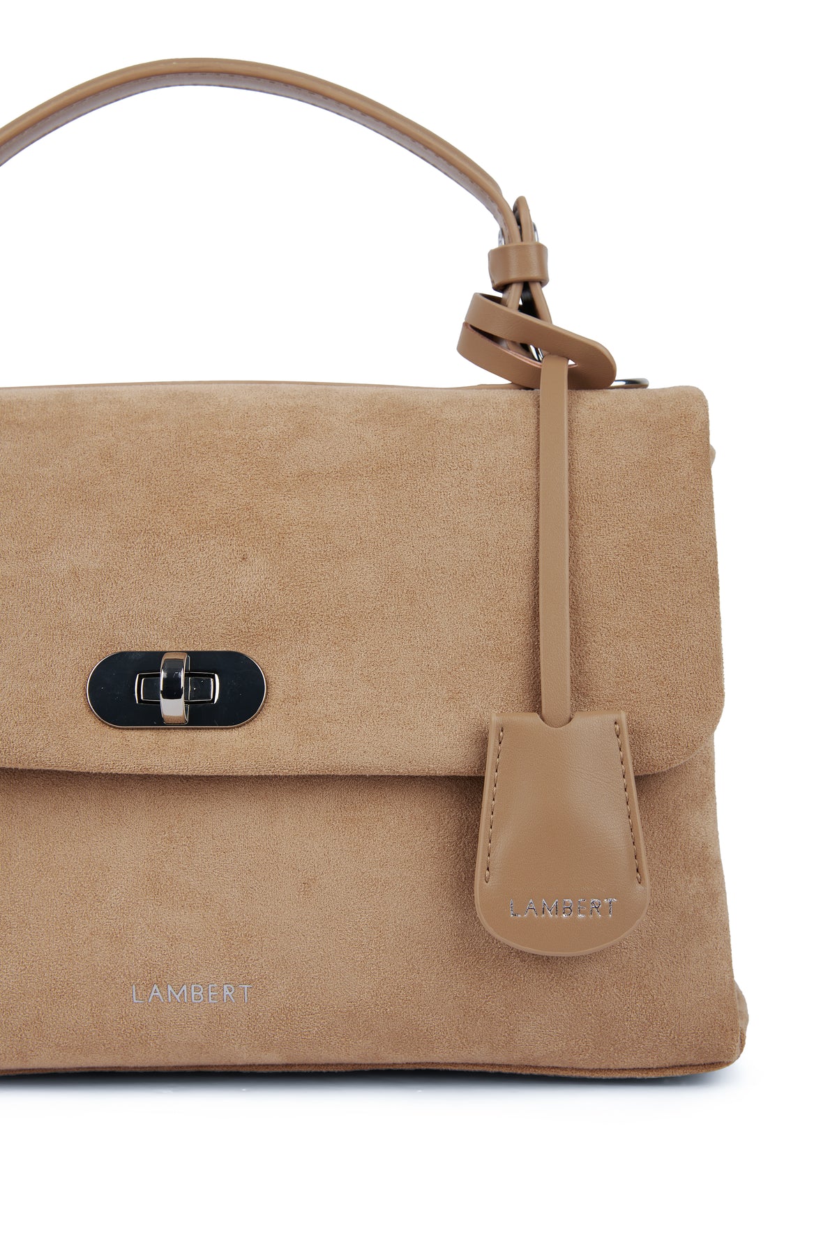 Le Freya- Sac à main 2-en-1 en suede vegan beige