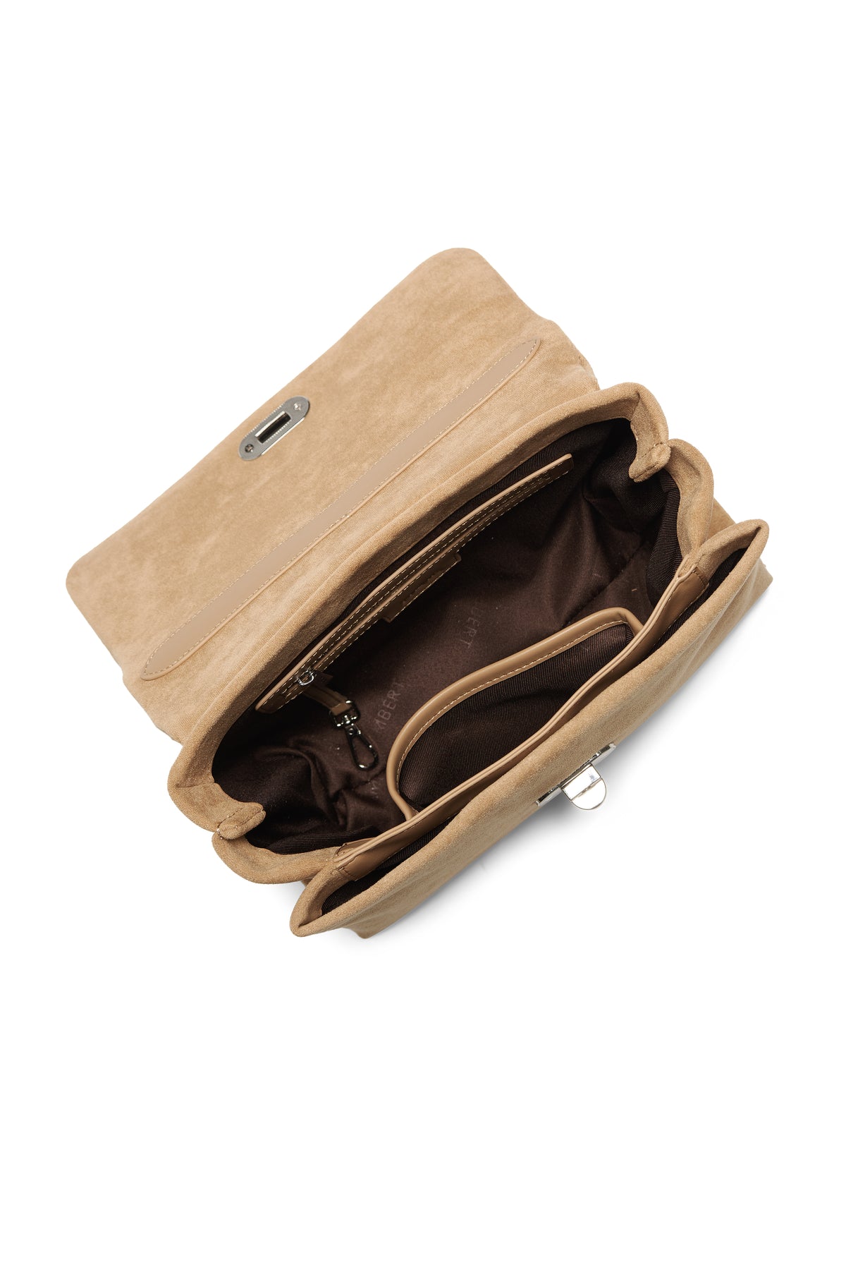 Le Freya- Sac à main 2-en-1 en suede vegan beige